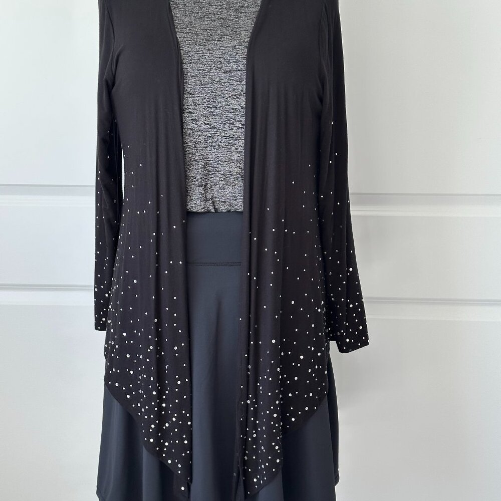 Black lightweight sweater with sparkling rhinestones, size XL